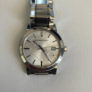 BURBERRY Silver Womens Watch with White Face